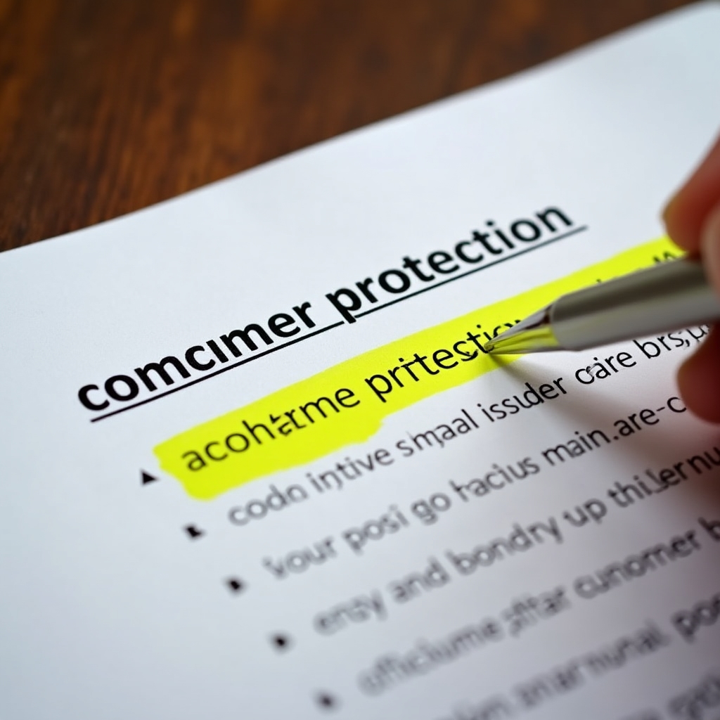 Close-up of a federal consumer protection document with gift card regulation text highlighted